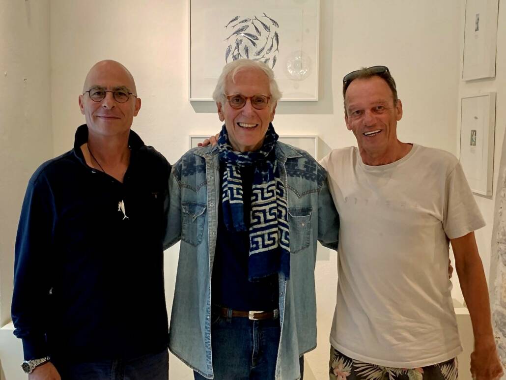 Jeffrey Siger together with Alexander Reichardt and Nigel Bower at the FISH & OLIVE Gallery, September 2019